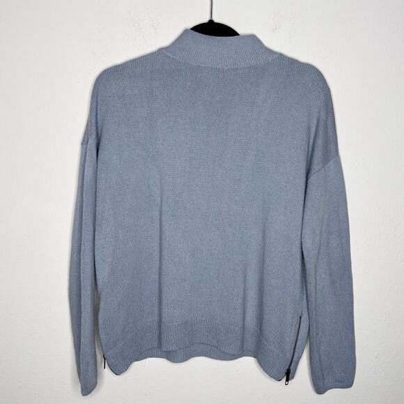 The White Company Mock Neck Cashmere Blend Sweater Gray Size 6 - Picture 5 of 6
